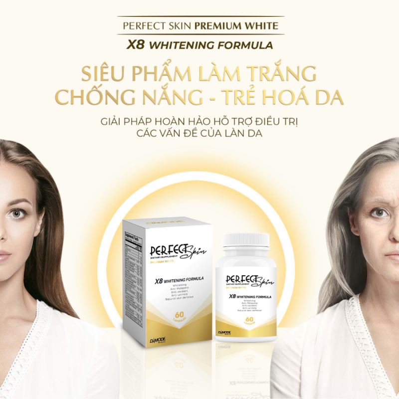 Perfect Skin Premium White X8 viên uống toàn năng cho da